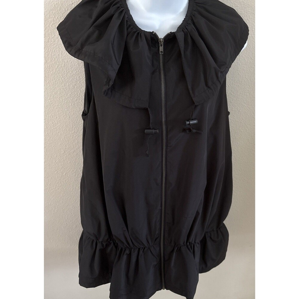 Twelve By Twelve Los Angeles Women's Vest Black Full Zip Elastic Waist Pockets L